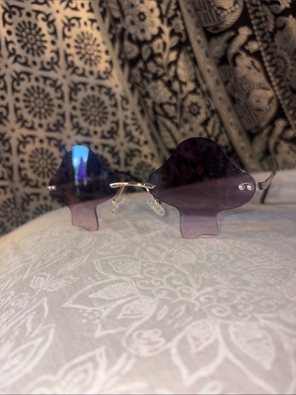 Rimless Purple Mushroom 🍄 Sunglasses for Women